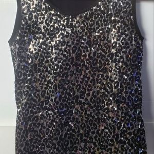 89th and Madison Sleeveless Sequin Tank Top
